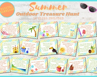 Summer Outdoor Scavenger Hunt, Outdoor Treasure Hunt, Outdoor Summer Game, Outdoor Scavenger Hunt, Summer Camp Game