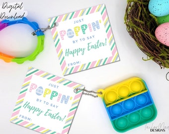 Pop It Easter Tag, Easter Favor Tag, Pop It Gift Tag, Pop By Printable Tag, Easter Gift Tag, Printable Easter Tags for Kids, Poppin Easter
