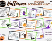 Halloween Scavenger Hunt, Halloween Treasure Hunt, Kids Halloween Party Game, Printable Halloween Clues, Children Halloween Game Printable