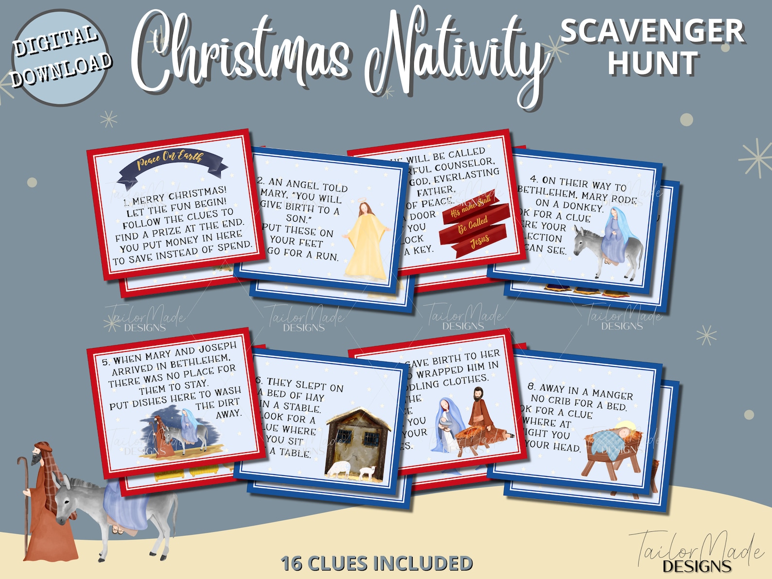 Nativity Scavenger Hunt Christmas Scavenger Hunt Christmas Etsy