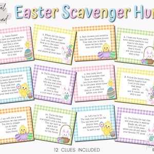 Easter Indoor Scavenger Hunt, Printable Easter Treasure Hunt, Easter Bunny Clues, Easter Quarantine Scavenger Hunt