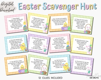 Easter Indoor Scavenger Hunt, Printable Easter Treasure Hunt, Easter Bunny Clues, Easter Quarantine Scavenger Hunt