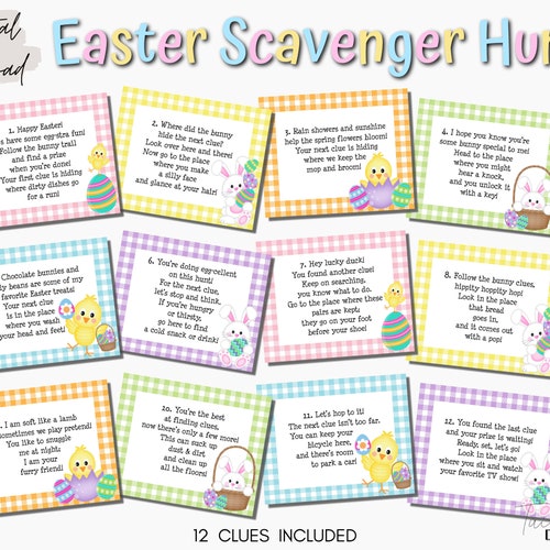 Easter Indoor Scavenger Hunt Printable Easter Treasure Hunt - Etsy