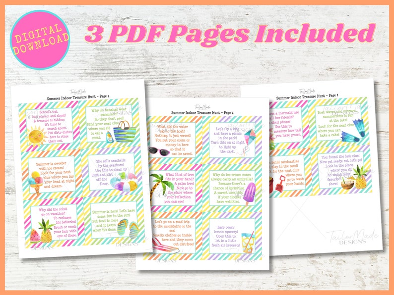 Summer Scavenger Hunt Summer Indoor Activities Summer Games image 2