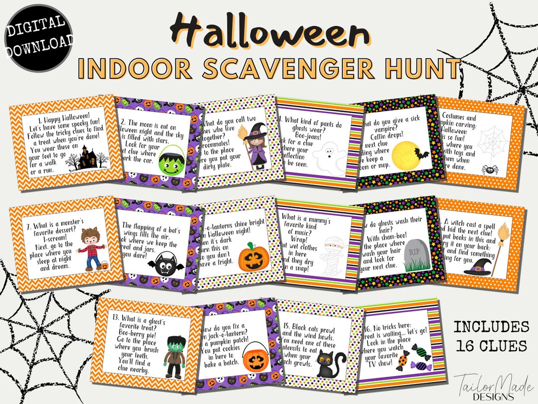 Halloween Scavenger Hunt Halloween Treasure Hunt Halloween - Etsy