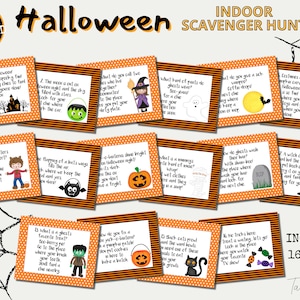 Halloween Scavenger Hunt, Halloween Treasure Hunt, Kids Halloween Party Game, Printable Halloween Clues, Children Halloween Game Printable