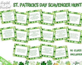 St. Patrick's Day Scavenger Hunt, St. Patrick's Day Game, St. Patrick's Day Treasure Hunt, 2023
