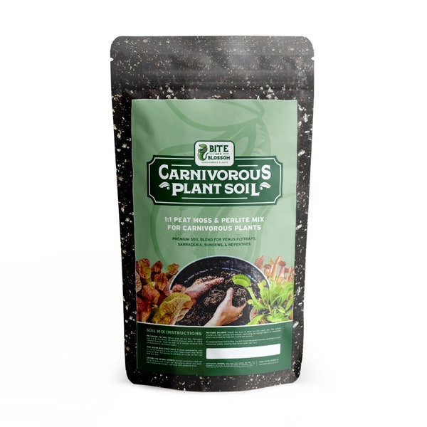 Carnivorous Plant Soil - Sphagnum Peat Moss Perlite Mix 1:1 Ratio - Carnivorous Soil for Venus Fly Traps, Sundews, and Pitcher Plants