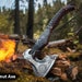 Custom Gift Forged Carbon Steel Viking Axe Hatchet Rose Wood Shaft, Throwing Bearded Camping Axe, Best Birthday&Anniversary Gift For Him, 