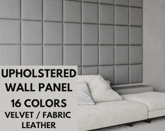 UPHOLSTERED WALL PANELS Square 30x30cm Cushion wall panel, Adhesive wall decor, King/Queen size Headboard Wall Panel, Peel & stick bed panel