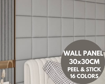 BEDROOM Wall Panel 12"X12" KING QUEEN size headboard Upholstered headboard 16 color Adhesive soft panel Padded wall cushion Bedroom paneling