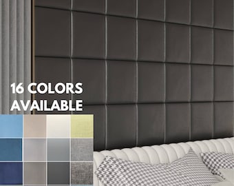 UPHOLSTERED ACOUSTIC PANEL 30x30cm Removable background 16 Colors / Great looking soundproofing tile / Upholstery Headboard / Peel and stick