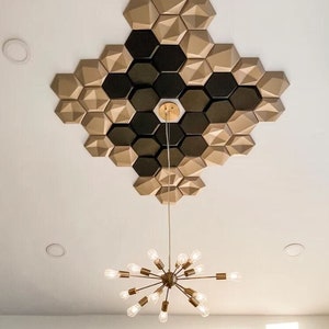 Plafonnier hexagonal LED - motif nid d'abeille