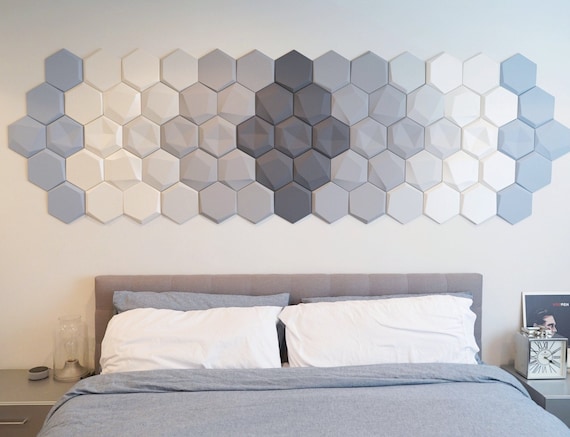 DECORATION ACOUSTIQUE MURALE 3D Chambre moderne design hexagon alvéole Anti  bruit bébé Adhésif panneaux acoustiques personnalisable -  Canada