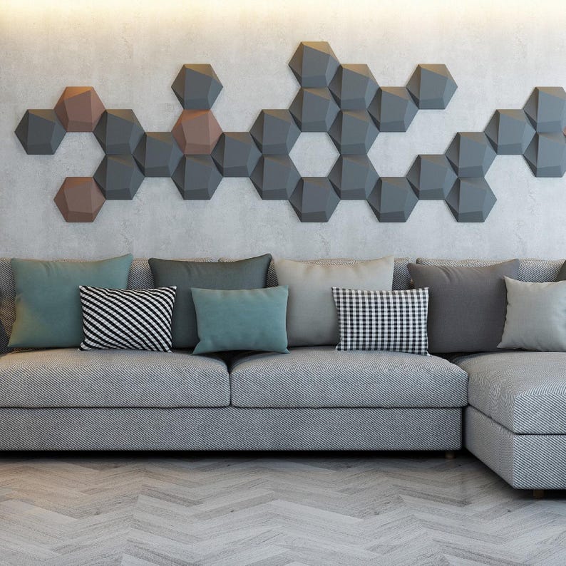 ACOUSTIC PANEL 3D Tile Noise Reduction Home Decor Insulation Acoustic sound absorber Decor texured design Professional sound proofing image 8