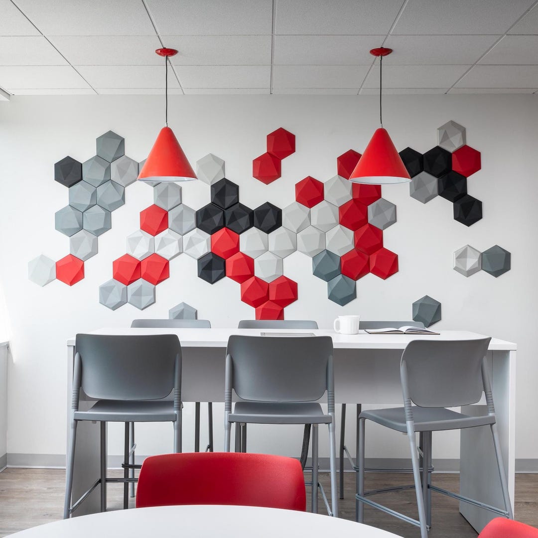 ACOUSTIC PANEL 3D Wall Art Sound Absorption Removable Decorative Wall ...