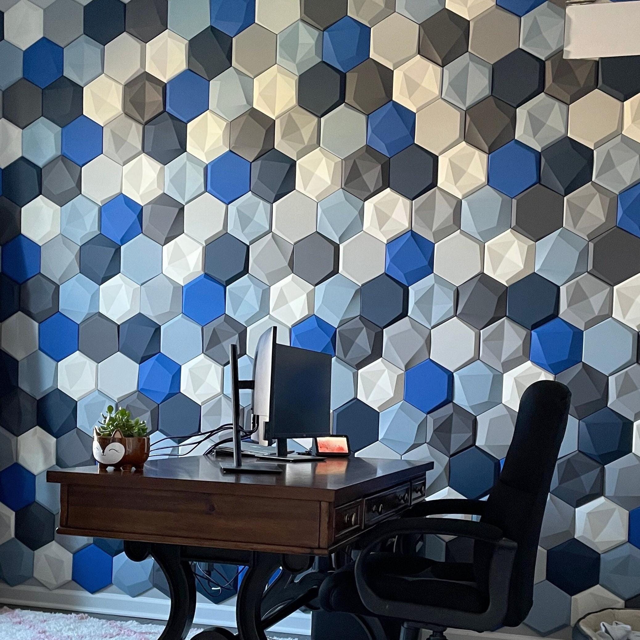 ACOUSTIC DECORATIVE TILES Easy to Stick and Remove Wall Decor Noise ...