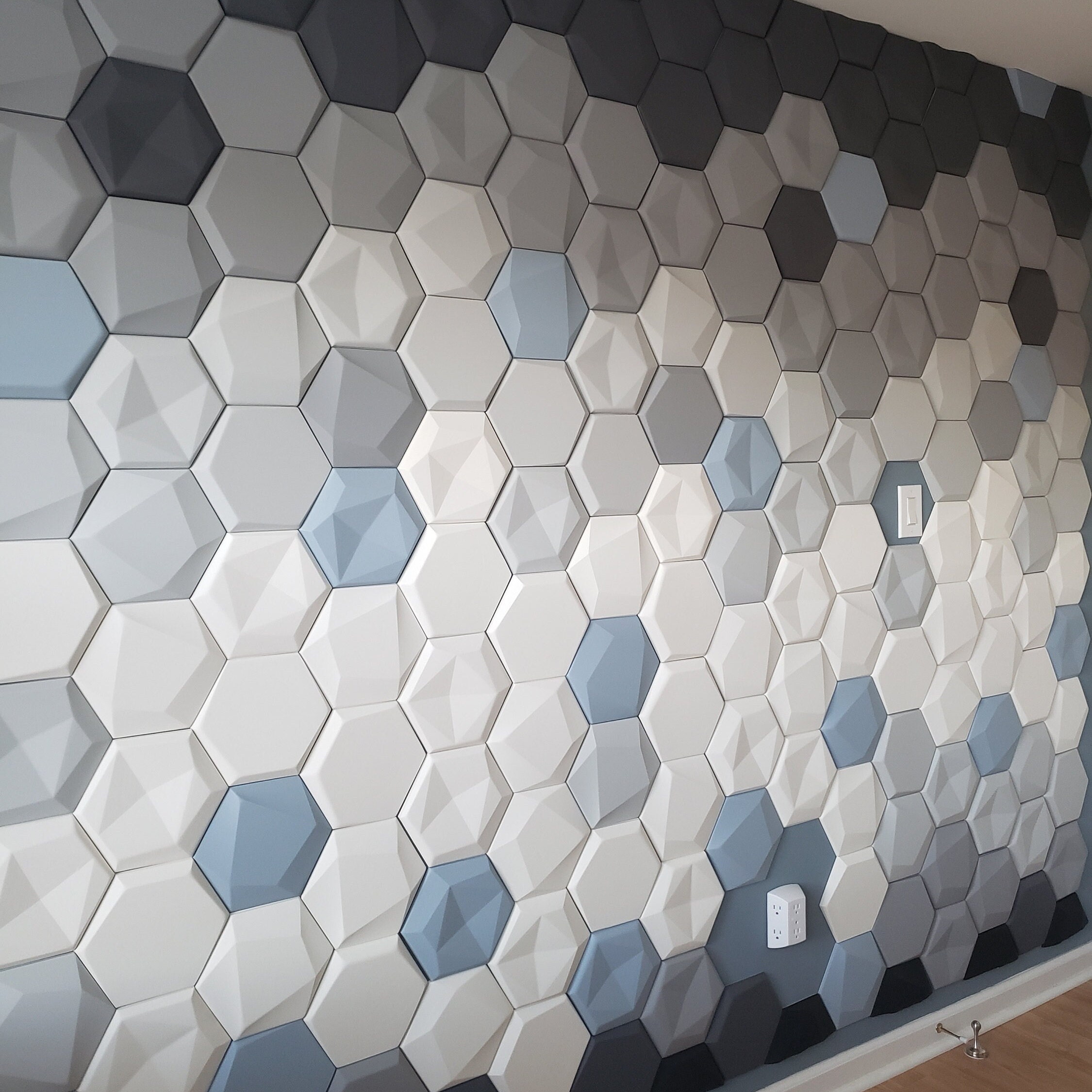 ACOUSTIC PANEL 3D Wall Art Sound Absorption Removable Decorative Wall ...