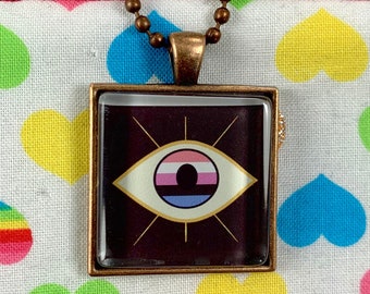 Genderfluid Eye Necklace