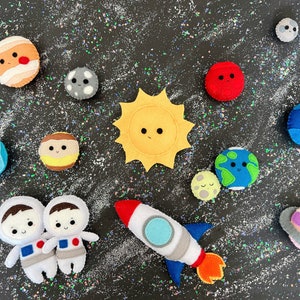 Felt Solar System, Planets Set, Space Play Set, learning planets toys