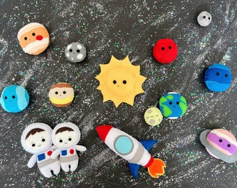 Felt Solar System, Planets Set, Space Play Set, learning planets toys