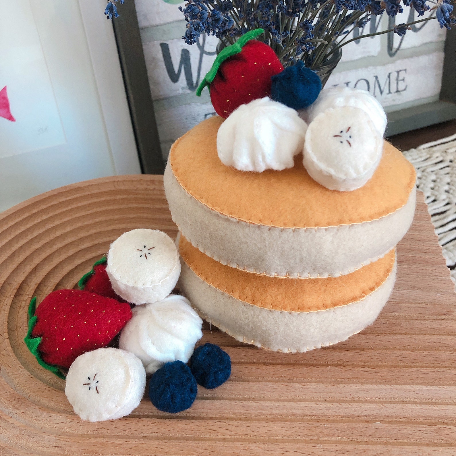 Felt Pancake Sweet Breakfast Pancake Set Felt Pretend Play Etsy UK