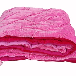 Fuchsia And Baby Pink Customer personalization Colour Order velvet comforter Fuchsia, Fuchsia & Pink Queen Quilt Pink Bedspread Velvet Quilt