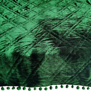 Dorm Quilt, Emerald Green Luxury Quilt, Emerald Green Queen Quilt, Dark Green King Quilt, Velvet Quilt, New Year Gift, Holiday Gift Ideas