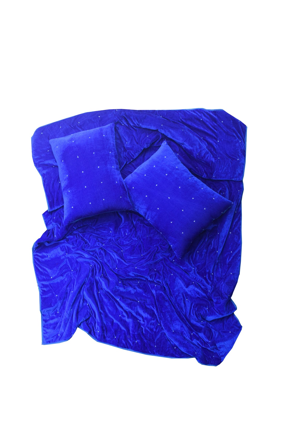 Royal Blue Velvet Quilt Velvet Comforter King Quilt Queen Etsy
