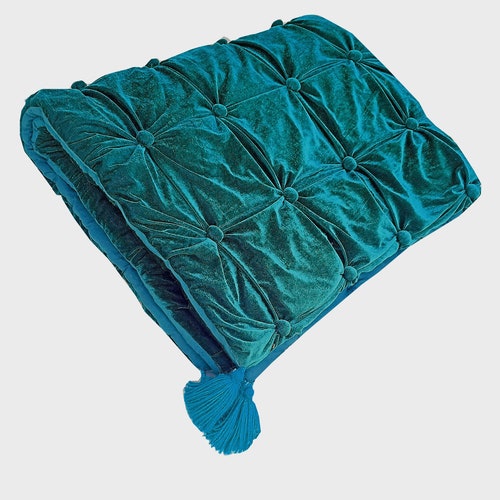 Teal Velvet Comforter Teal Luxury Quilt Teal Queen Quilt Etsy