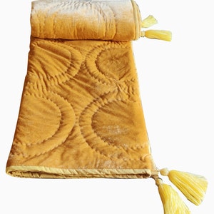 Gold Velvet Quilt, Velvet Comforter, Queen Quilt, Gold King Size Quilt, Quilt For Sale Throws And Blankets Velvet Bedding Set Wedding Gift..
