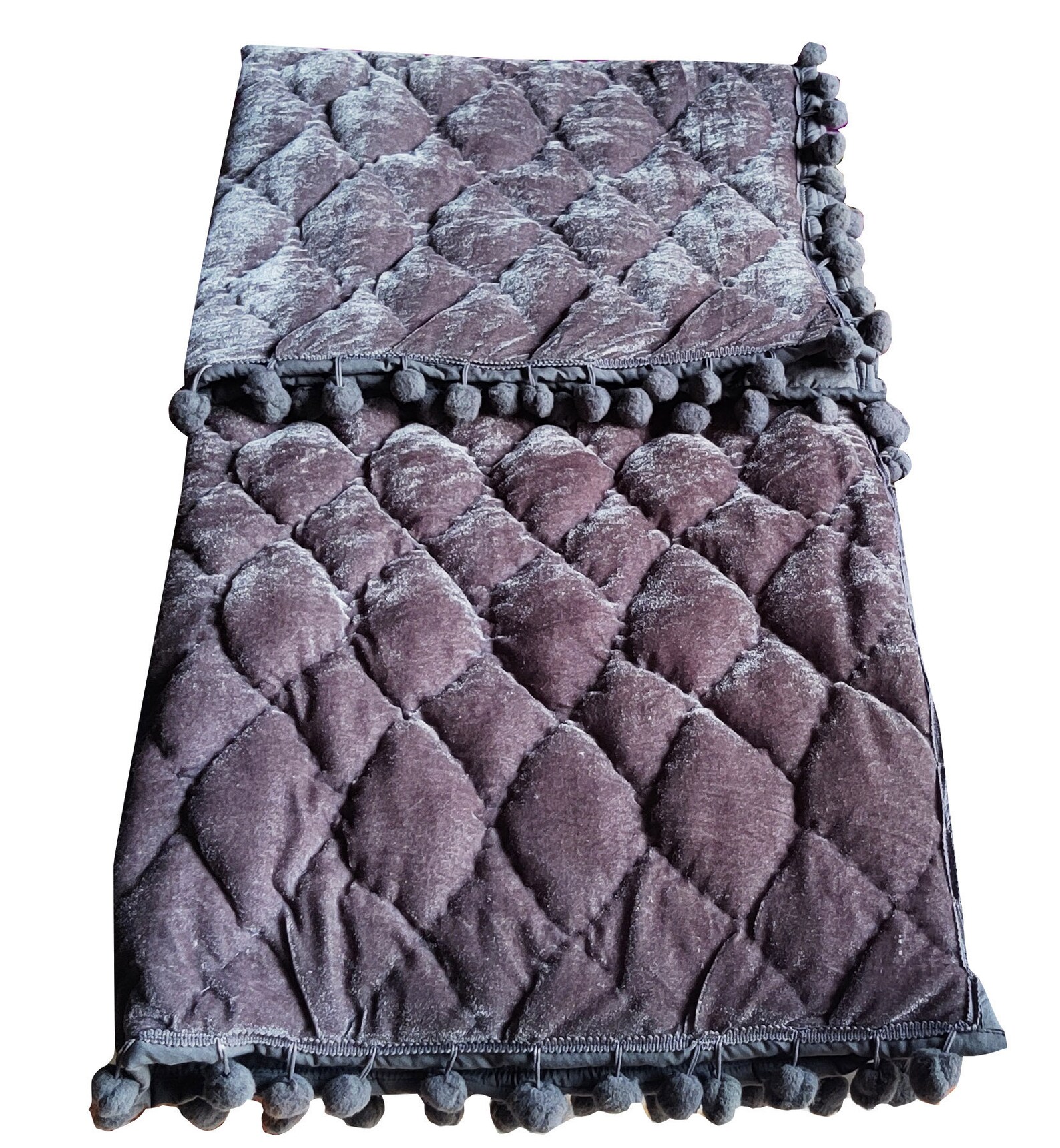 Grey Velvet Comforter King Quilt Queen Quilt Twin Quilts Etsy