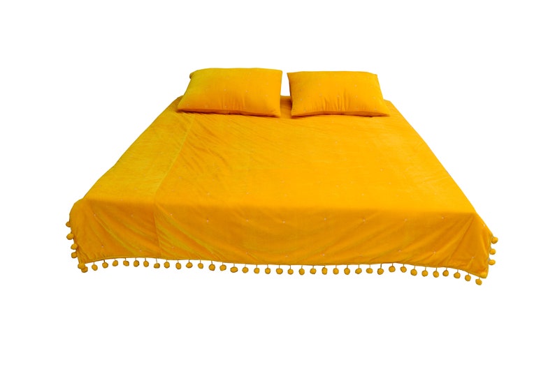 Yellow Velvet Quilt Velvet Quilt King Lap Size Quilt Yellow Etsy