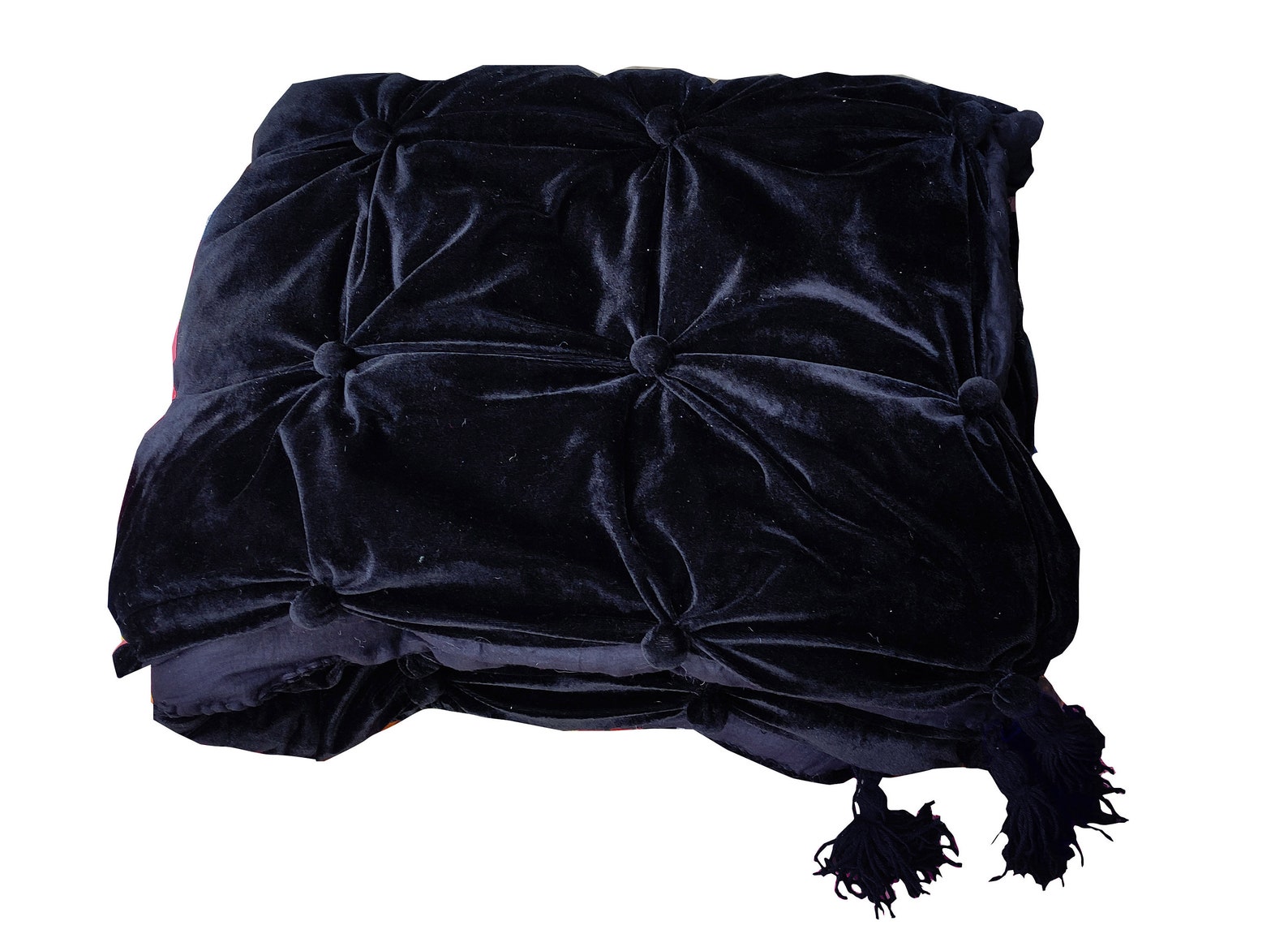 Black Velvet Quilt Black Quilt Handmade Comforter Homemade Etsy