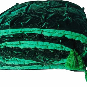 Emerald Green Velvet Quilt Comforter Blanket Bedspread King size throw Bedding Gifts Luxury Premium Quilt Dorm Quilt