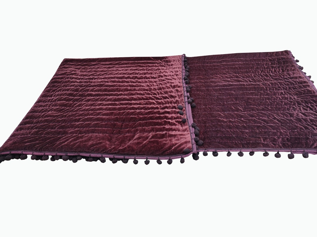 Brown Velvet Quilt Brown Velvet Comforter Velvet Bedspread Etsy UK