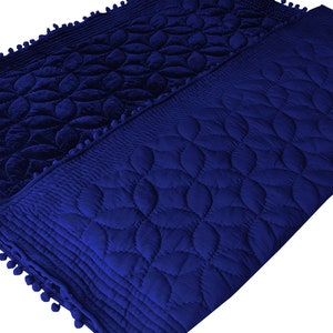 Dorm Quilt, Navy blue  Luxury Quilt, Navy blue Queen Quilt, Dark Blue King Quilt, Twin quilt, Velvet Quilt, Christmas Gift, Holiday Gift