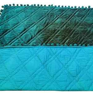 Teal Velvet Quilt Comforter Blanket Bedspread King size throw Bedding Gifts Luxury Premium Quilt Dorm Quilt New Year Gift, Gift for her