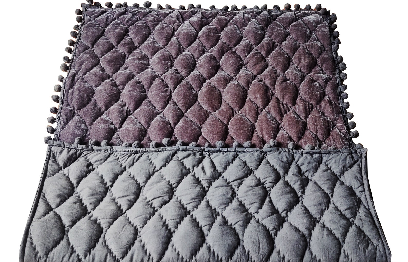 Grey Velvet Comforter King Quilt Queen Quilt Twin Quilts Etsy