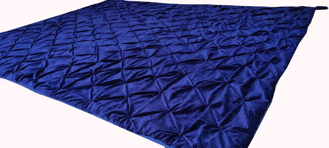 Navy Blue Velvet Quilt Velvet Quilt King Lap Size Quilt Etsy