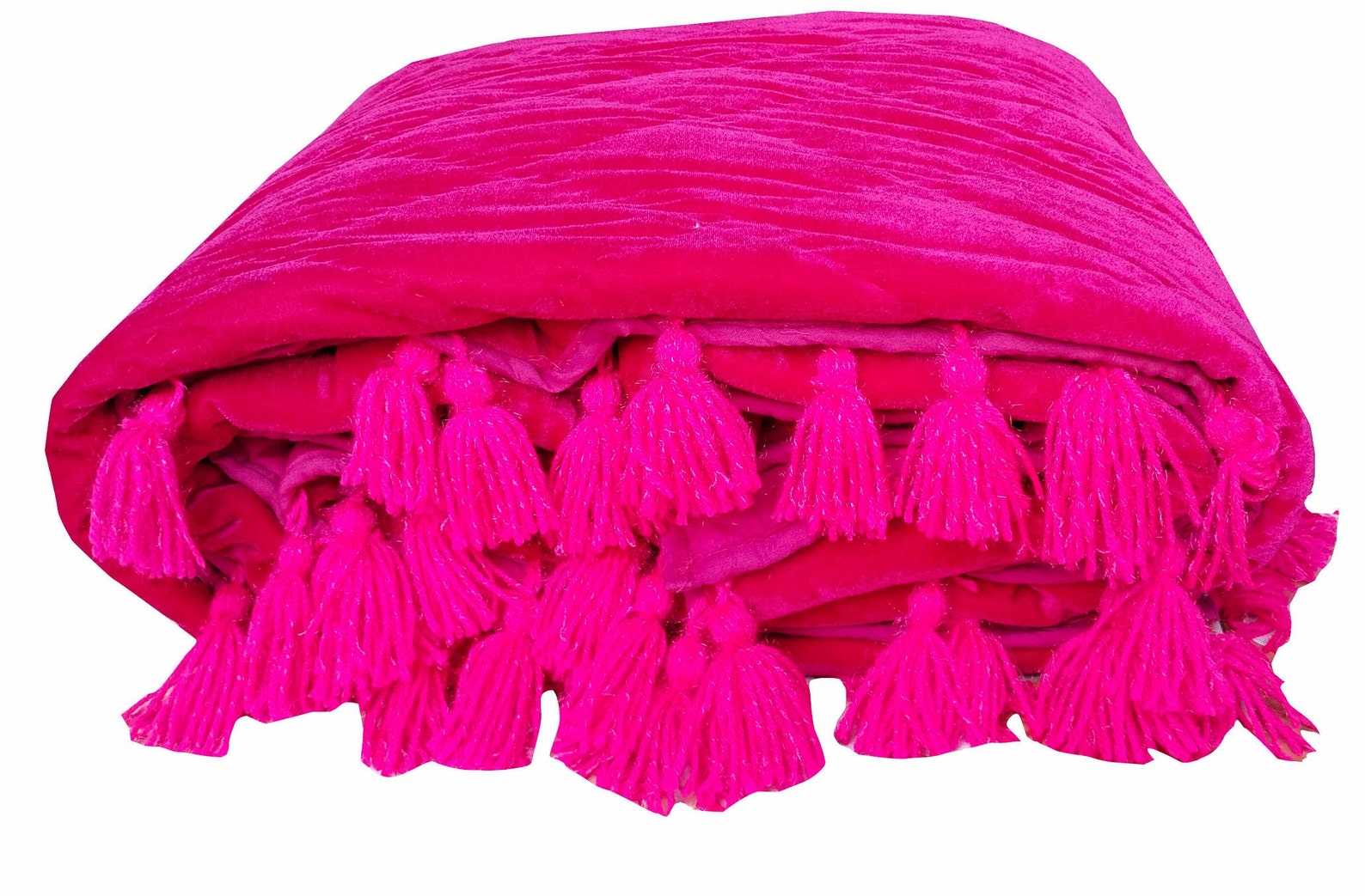 Fuchsia Ombre Velvet Quilt Fuchsia Throw Blanket Fuchsia Queen Etsy