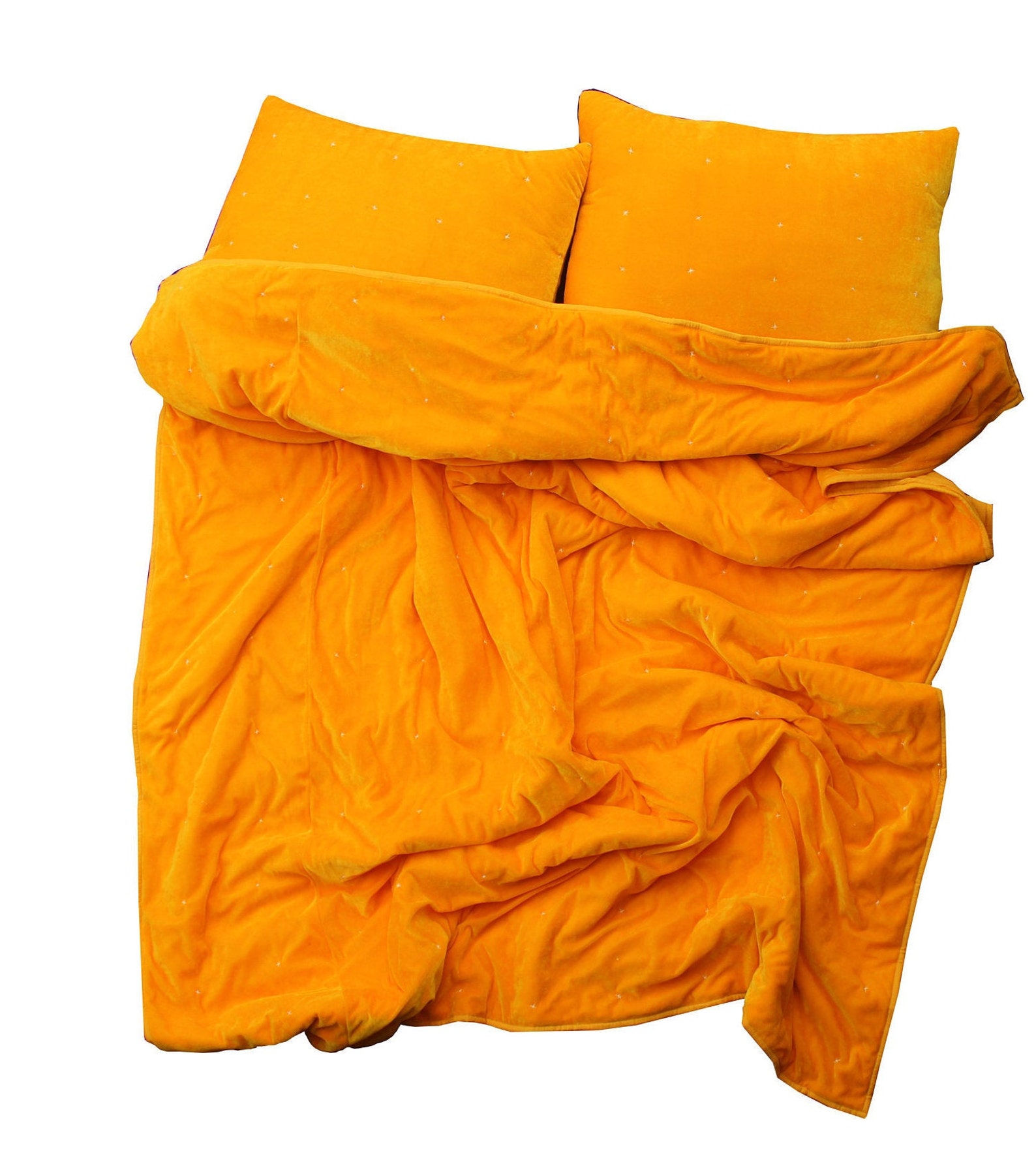 Yellow Quilt Yellow Bedding King Quilt Queen Pompom Quilt Etsy