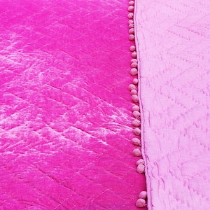 Baby pink velvet Quilt, Baby Pink Luxury Comforter, Baby pink Queen Quilt, Baby pink King quilt Christmas Gift, Holiday Gift Ideas
