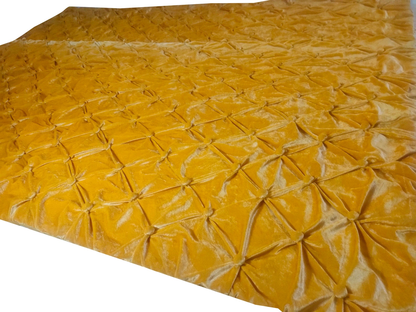 Luxury Gold Velvet Quilt Comforter Blanket Bedspread King Size | Etsy