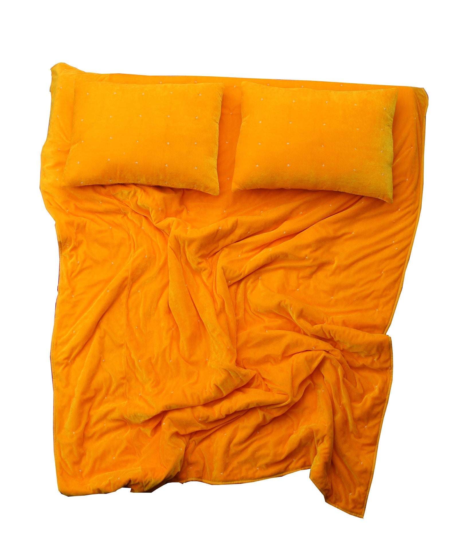 Yellow Quilt Yellow Bedding King Quilt Queen Pompom Quilt Etsy