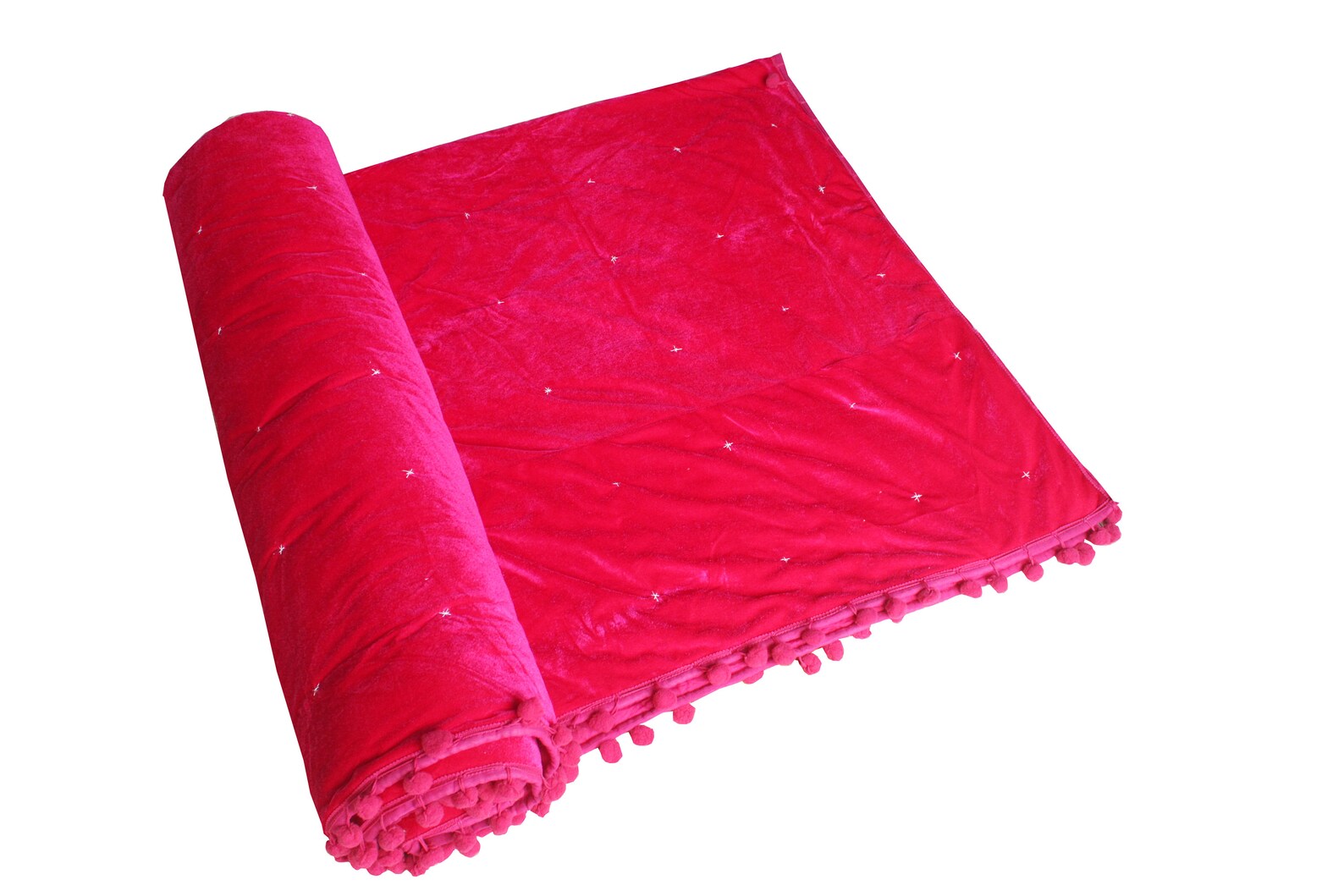 Purple Pom Pom Quilt Purple Velvet Queen Quilt King Quilt Etsy