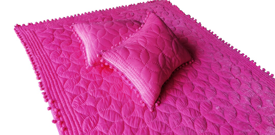 Baby Pink Velvet Comforter Baby Pink Luxury Quilt Baby Pink Etsy