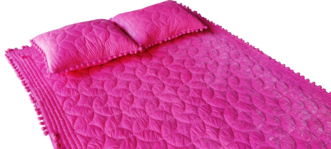 Baby Pink Velvet Comforter Baby Pink Luxury Quilt Baby Pink Etsy