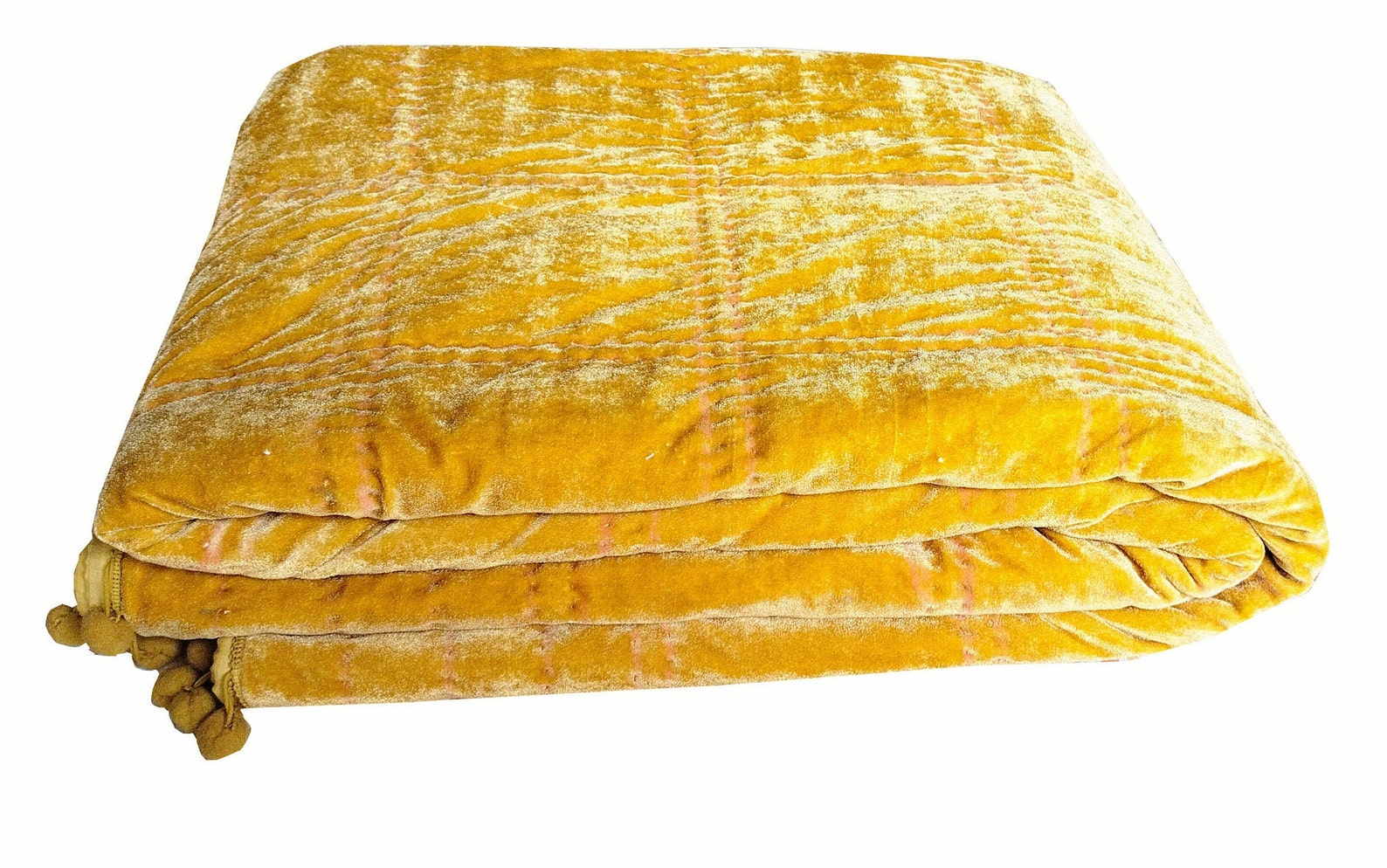 Dark light Gold Velvet Quilt Gold Velvet Comforter Velvet Etsy