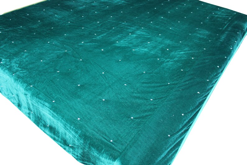 Yellow Velvet Quilt Velvet Bedspread Velvet Blanket Starry Etsy